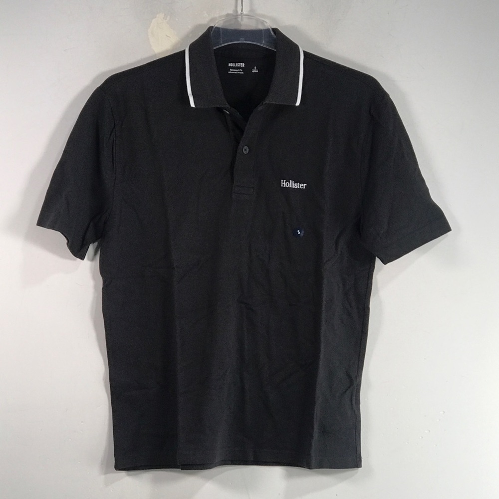 Hollister Relaxed Fit Short Sleeve Polo, Men's Size S - Navy/White